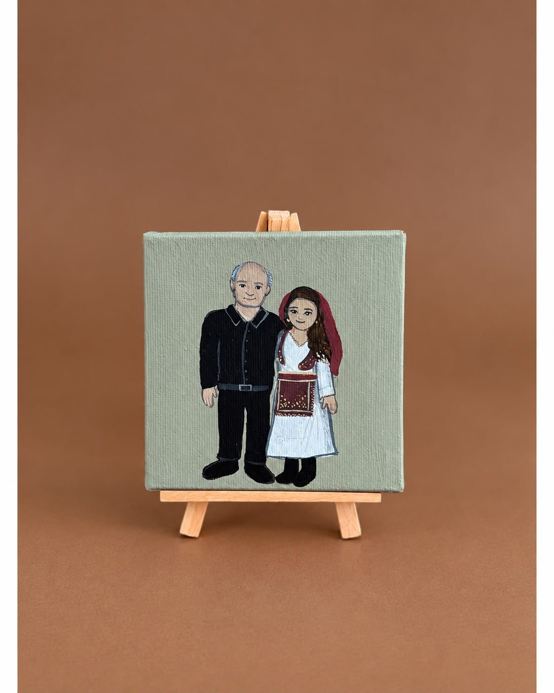 Handgeschilderd portret van foto