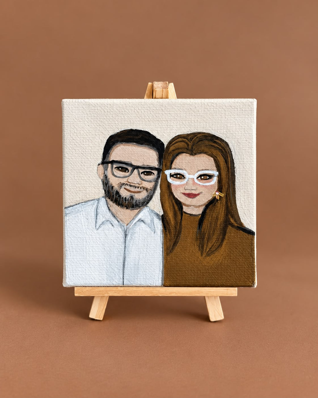 Handgeschilderd portret van foto